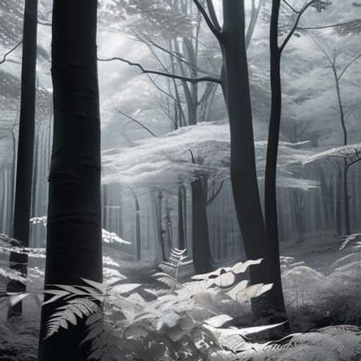 Infrared foliage aesthetics (Wood Effect) photography.